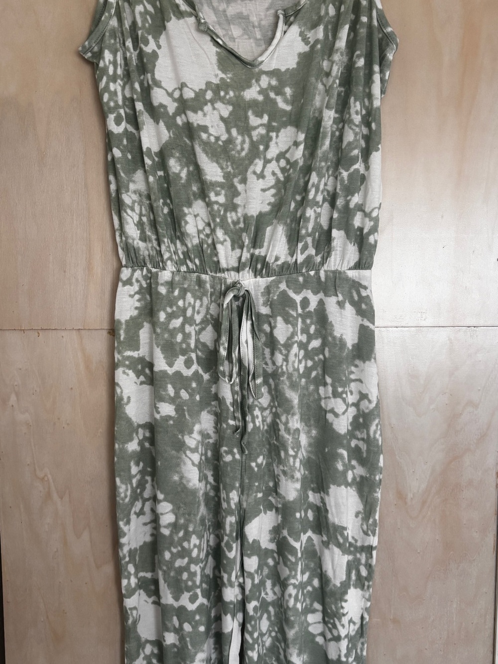Boohoo Olive & White Tie-Dye Drawcord Pantsuit